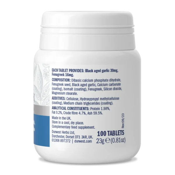 Dorwest Garlic & Fenugreek Tablets For Dogs - Image 3