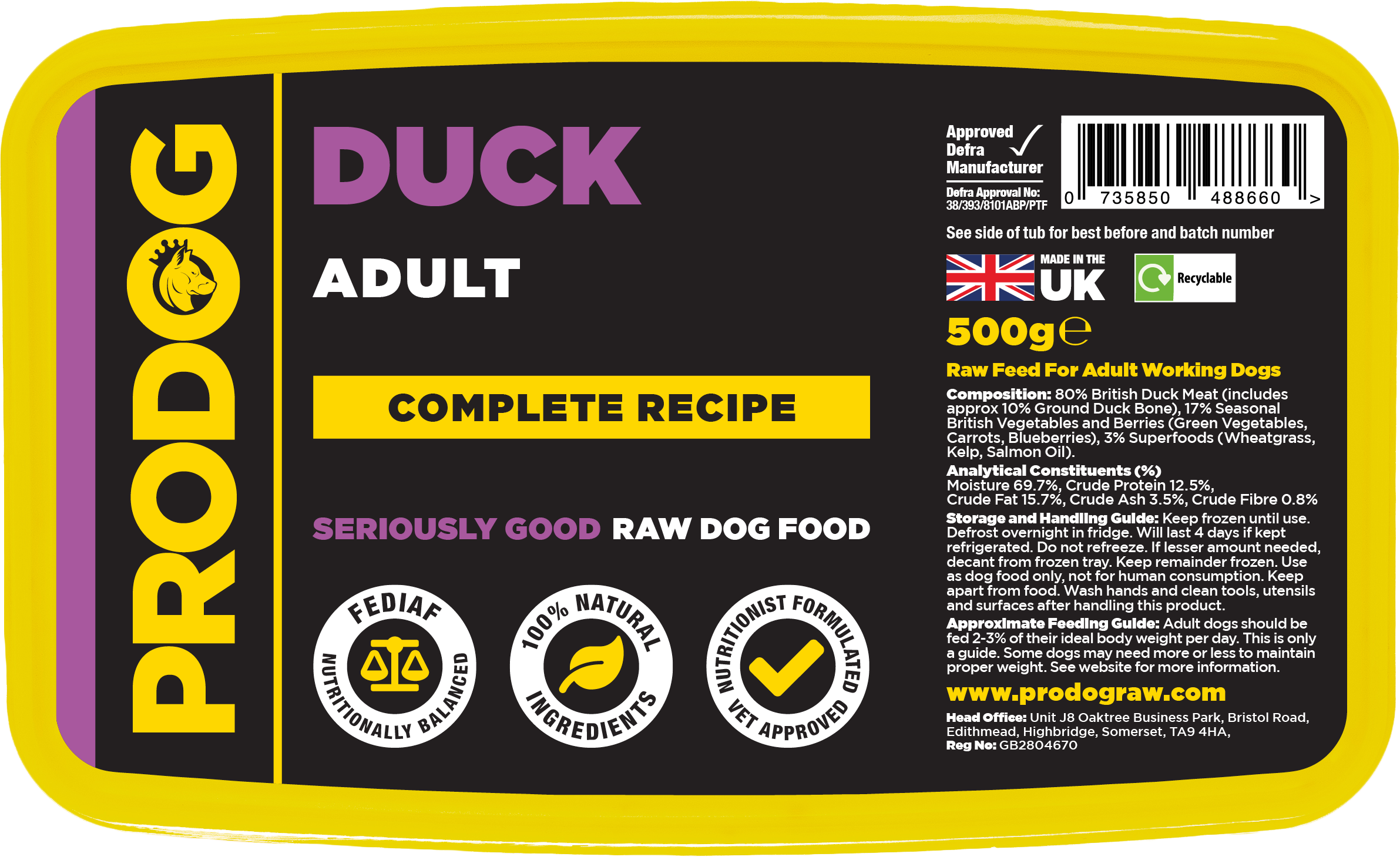 ProDog Raw Complete Duck 500g