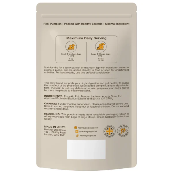 Hackney Dog House Pumpkin & Probiotic Powder - Image 2